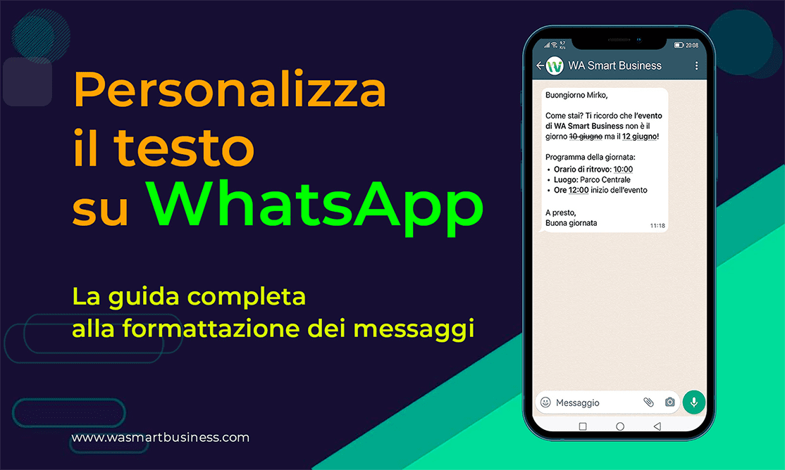 Come formattare il testo di WhatsApp WA Smart Business