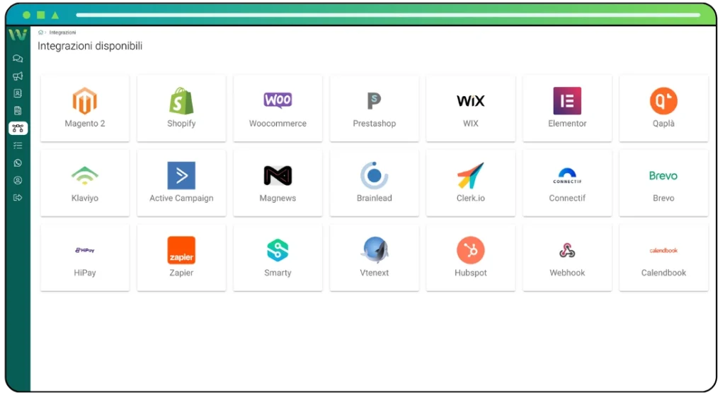 Integrazioni con diverse piattaforme su WhatsApp - WA Smart Business