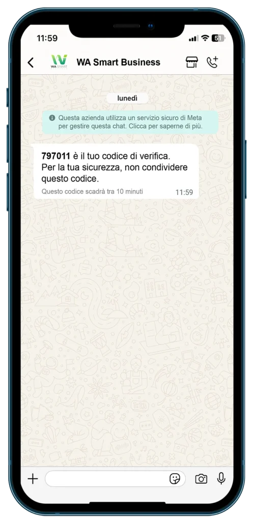 Messaggio di Autenticazione no tap - WA Smart Business