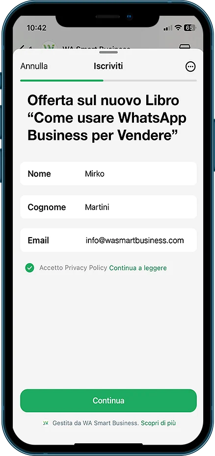 Percorso di promozione e registrazione - Step 3